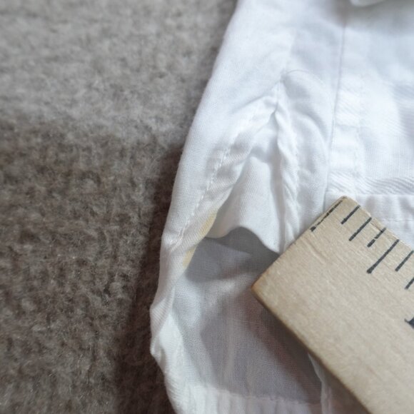 Billy Reid Shirt XS White Patchwork Band Collar Relaxed Made in Portugal - Picture 11 of 12